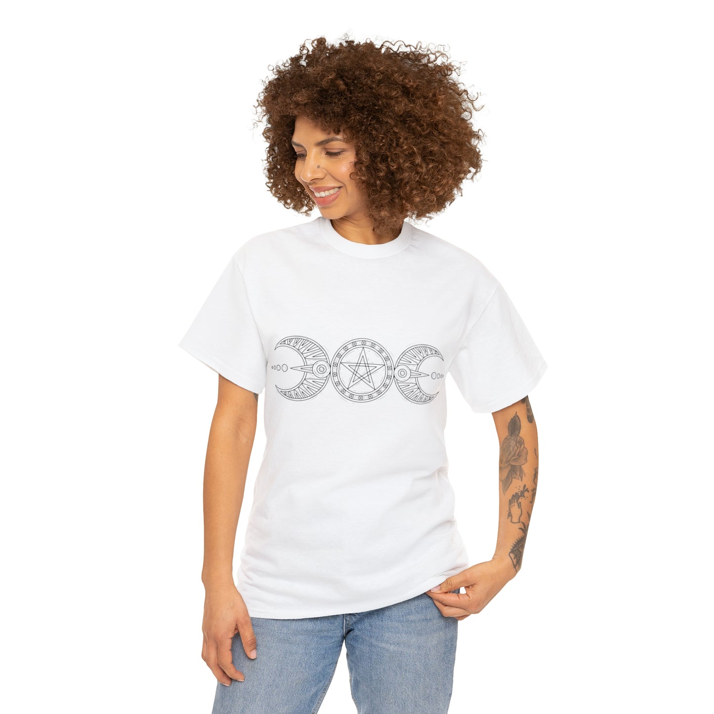 "Triple Goddess with Pentacle" Heavy Cotton Tee