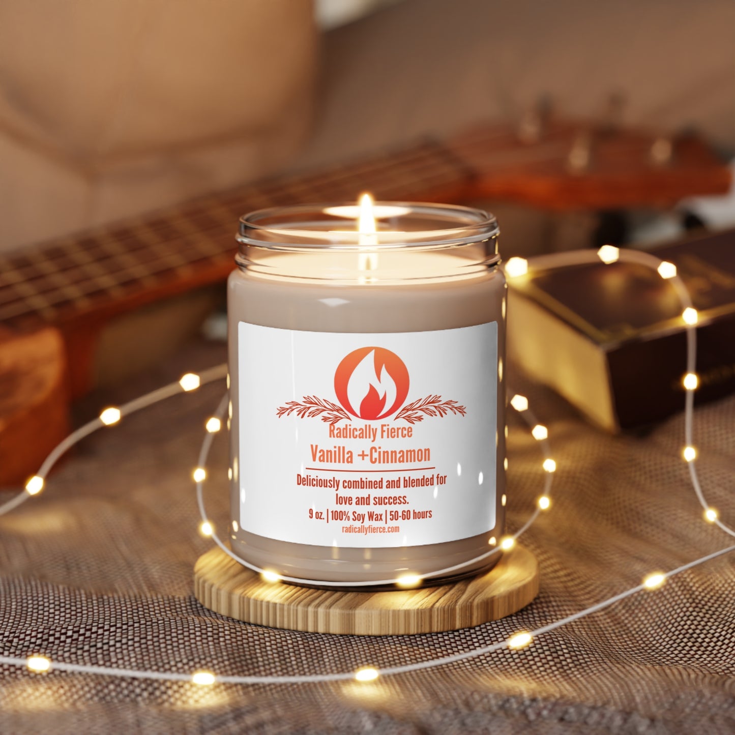 Vanilla + Cinnamon Scented Soy Candle, 9oz