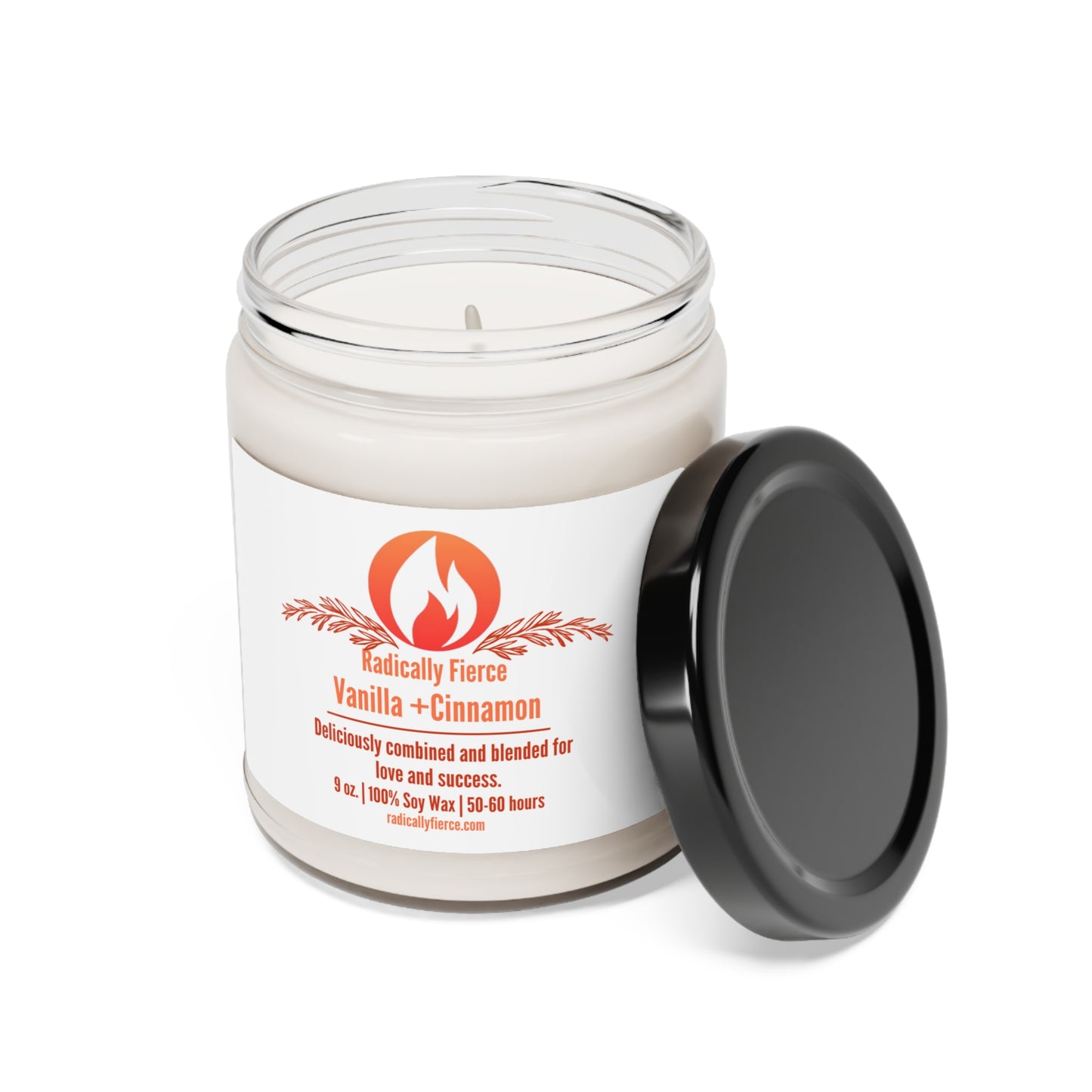Vanilla + Cinnamon Scented Soy Candle, 9oz