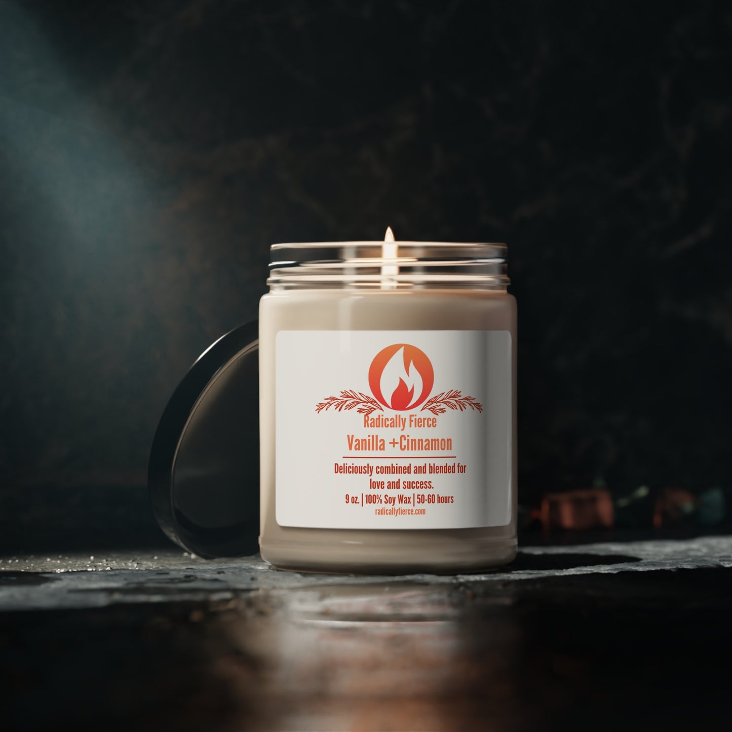 Vanilla + Cinnamon Scented Soy Candle, 9oz