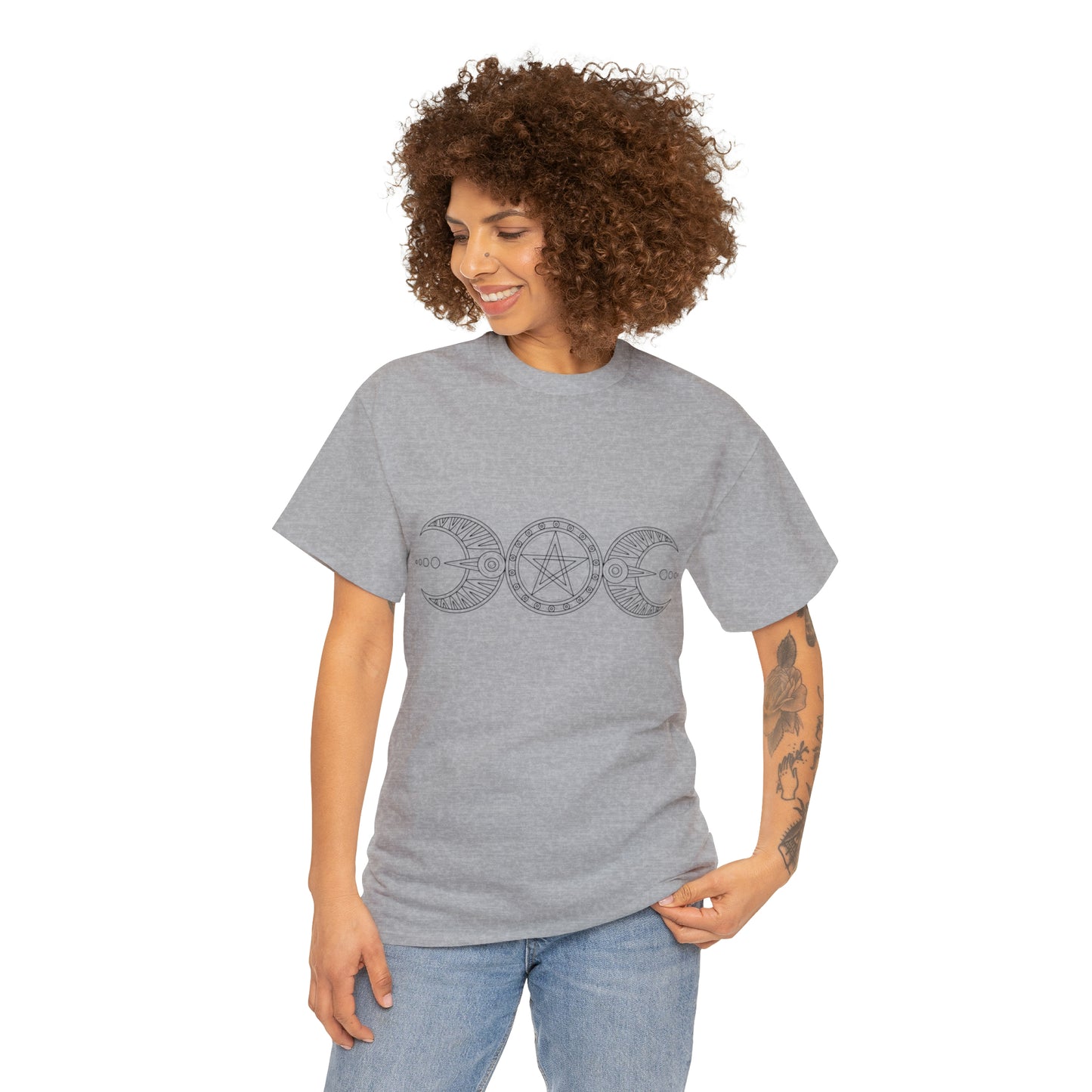 "Triple Goddess with Pentacle" Heavy Cotton Tee