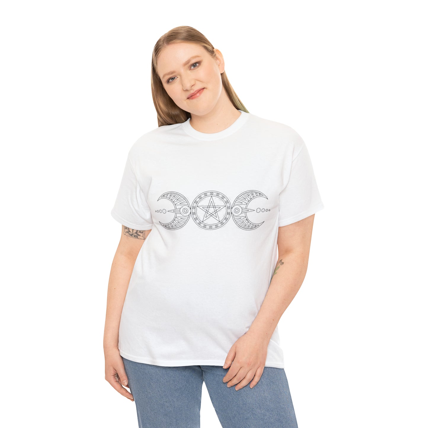 "Triple Goddess with Pentacle" Heavy Cotton Tee