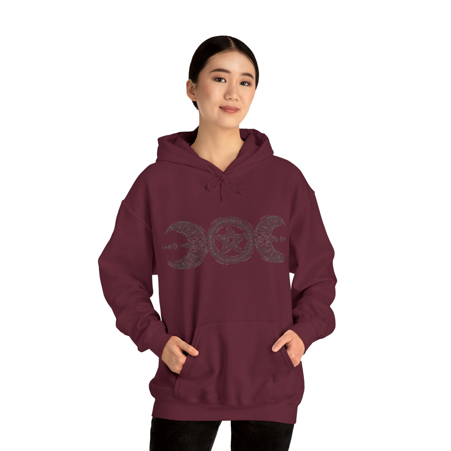 "Triple Goddess with Pentacle " Hooded Sweatshirt