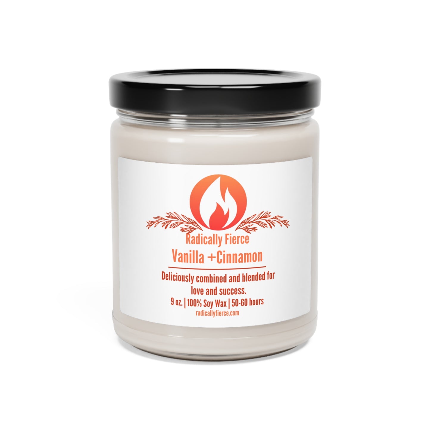 Vanilla + Cinnamon Scented Soy Candle, 9oz