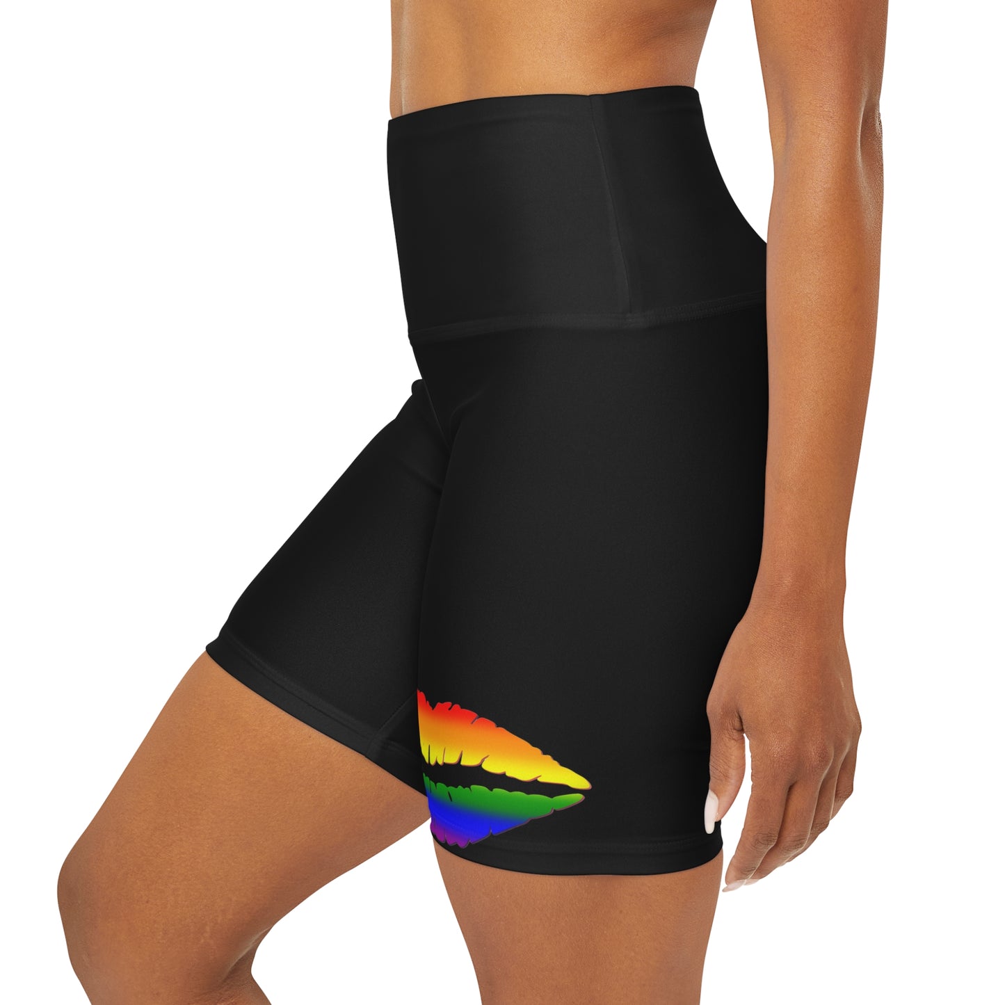 "PROUD Lips" High Waisted Yoga Shorts