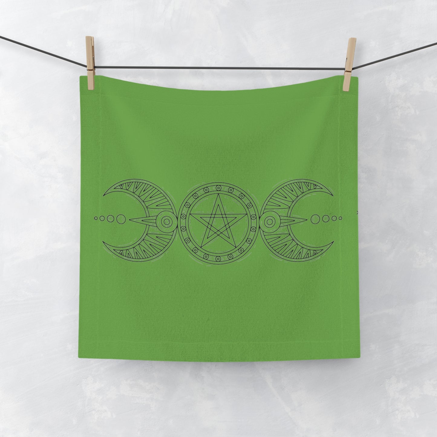 "Triple Goddess with Pentacle" Face Towel