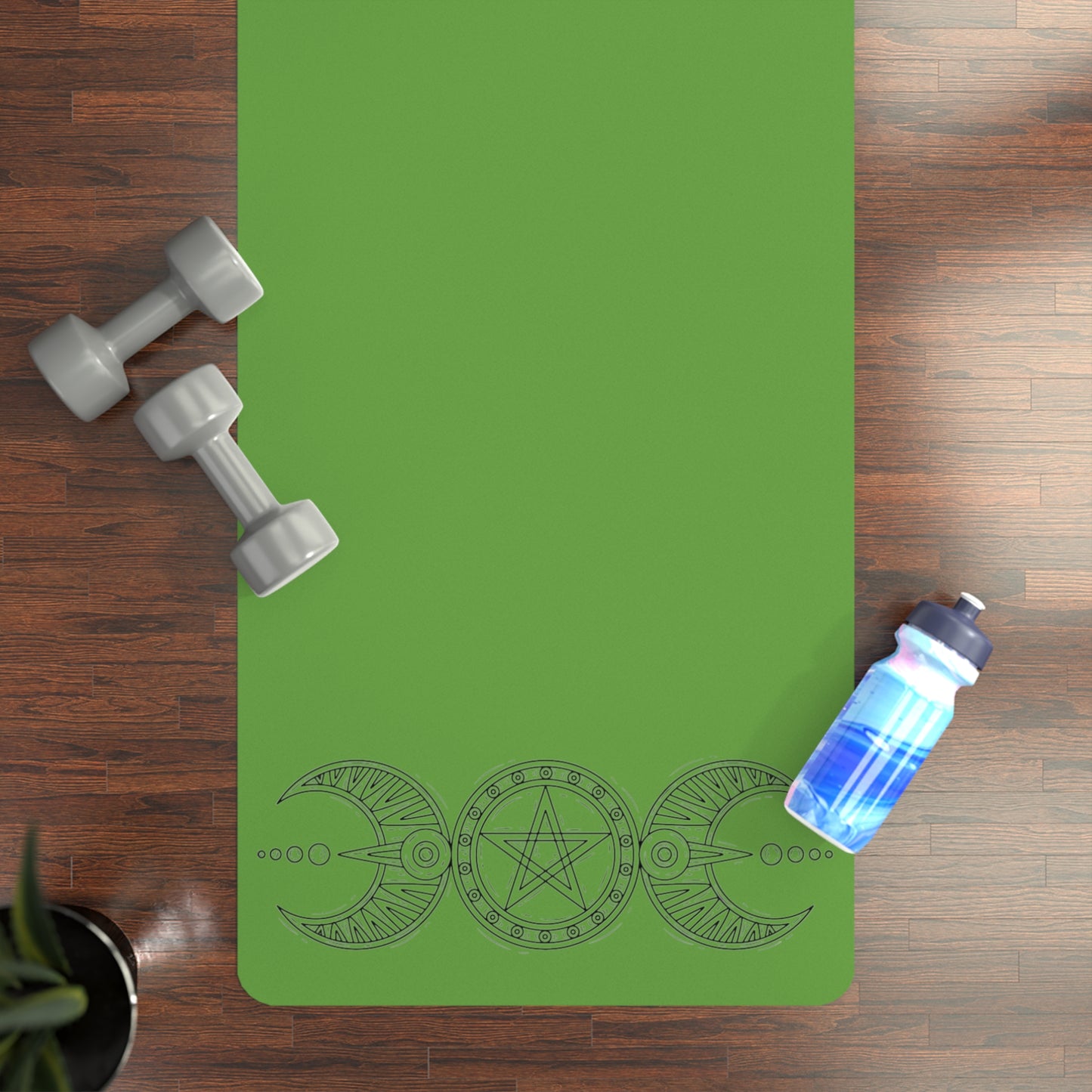 "Triple Goddess with Pentacle" Rubber Yoga Mat