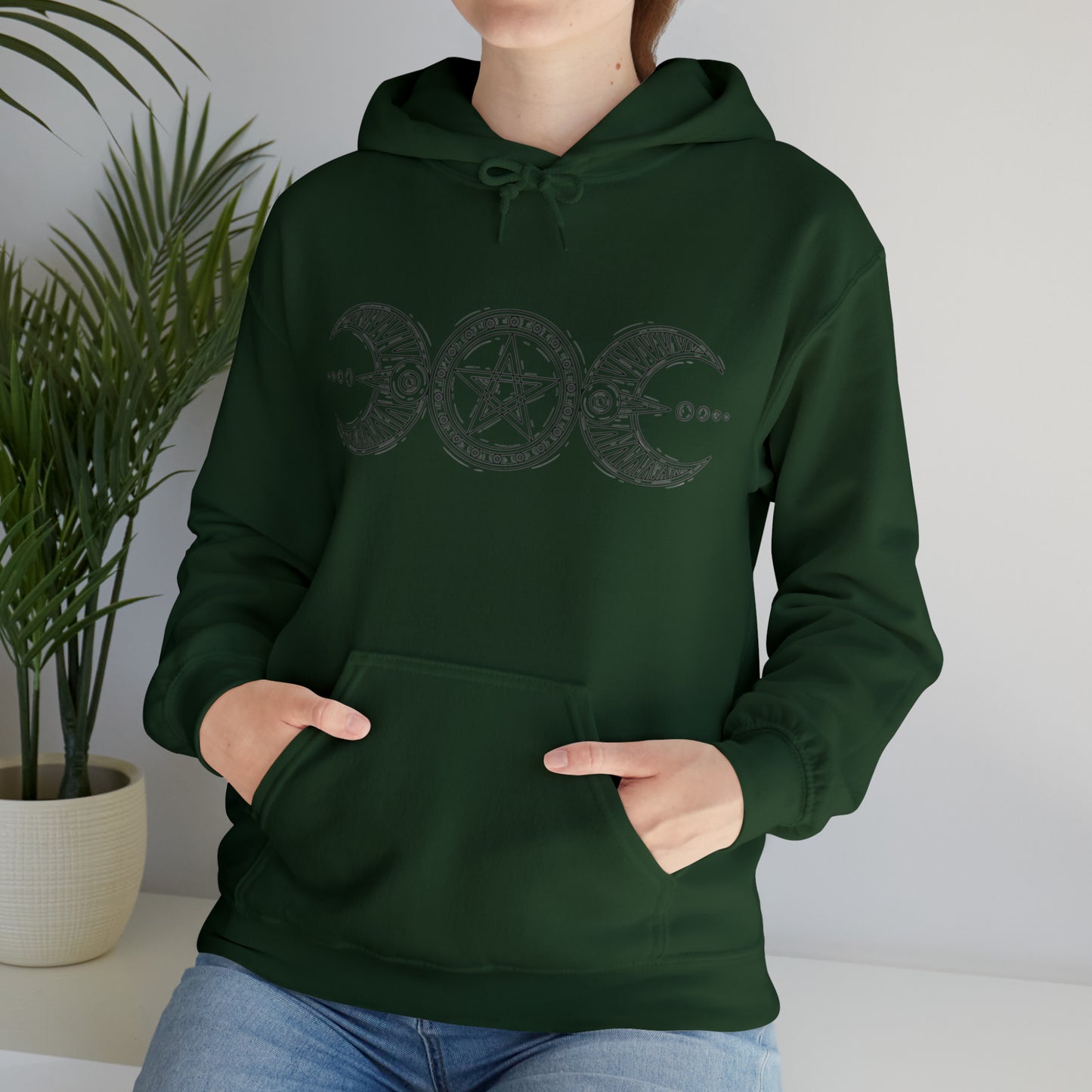 "Triple Goddess with Pentacle " Hooded Sweatshirt