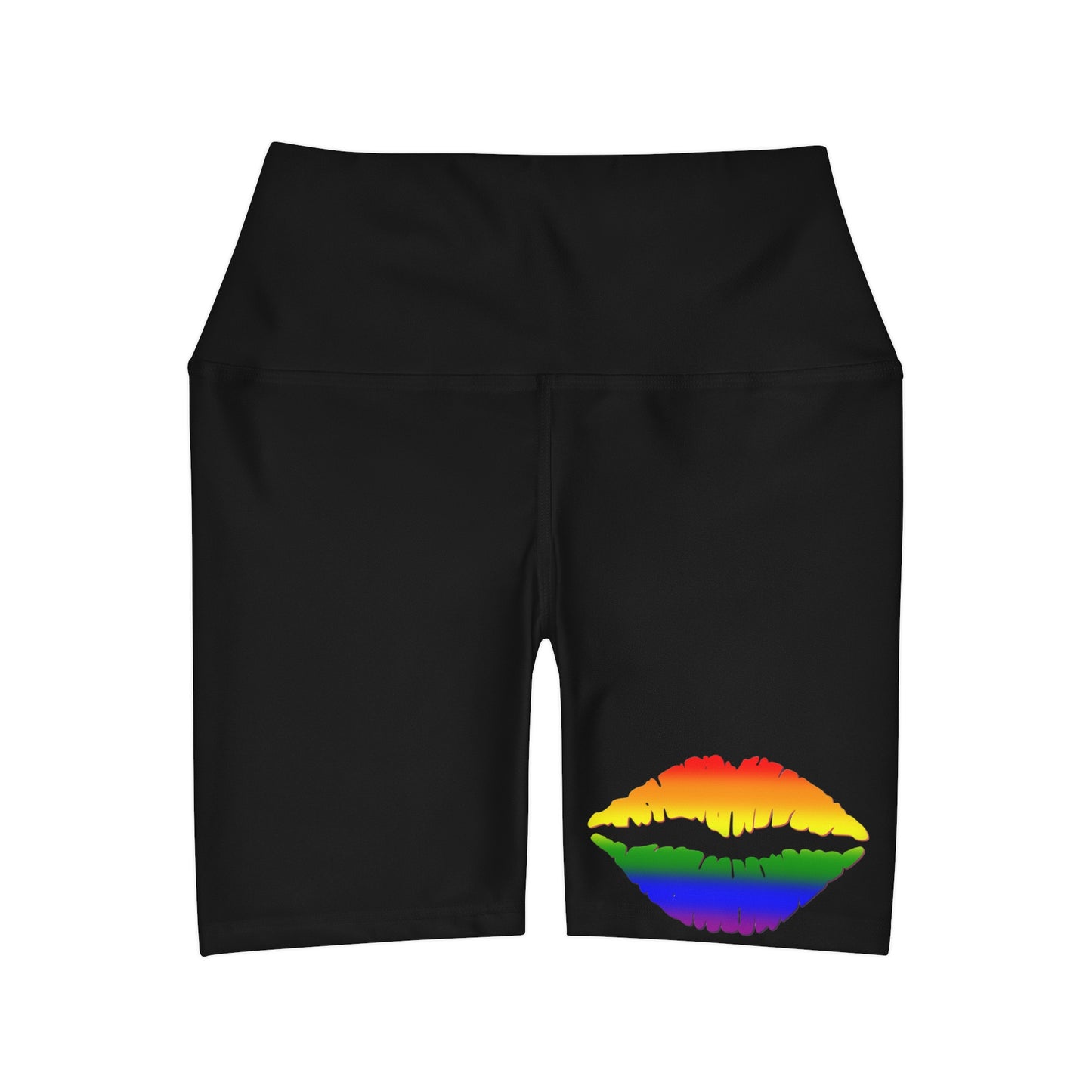 "PROUD Lips" High Waisted Yoga Shorts