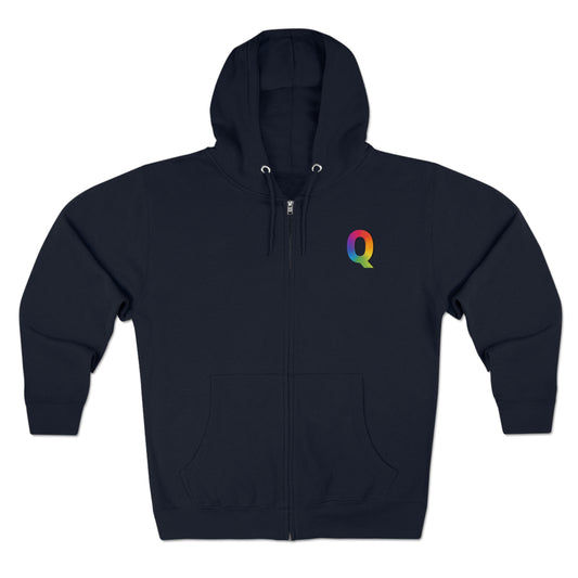 "Q" Unisex Premium Full Zip Hoodie