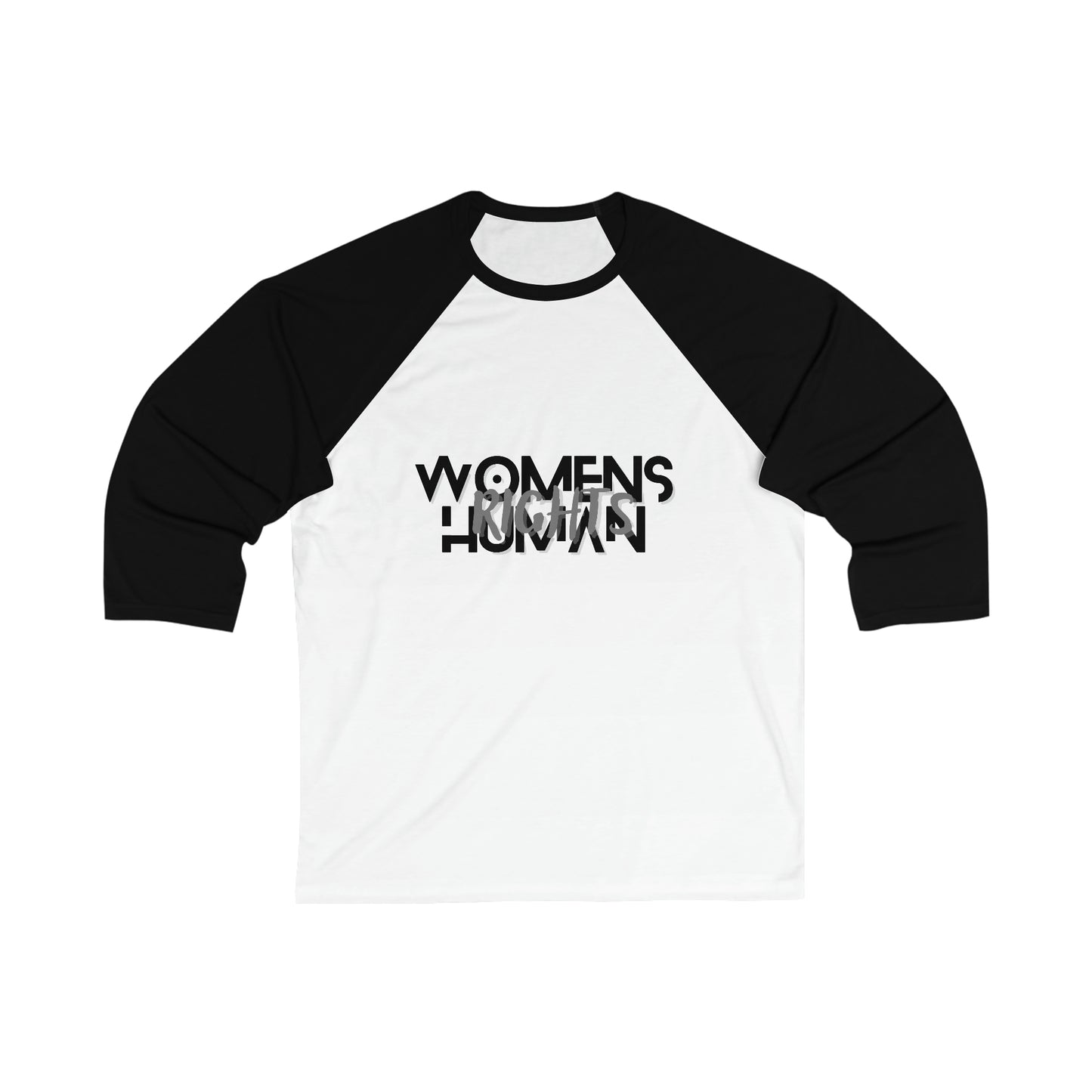 "Women's Rights are Human Rights" Unisex 3\4 Sleeve Baseball Tee