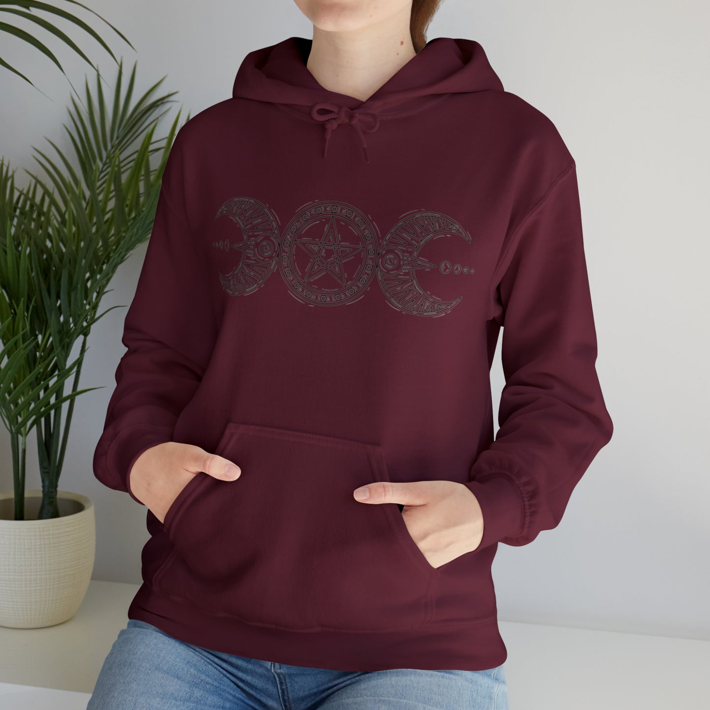 "Triple Goddess with Pentacle " Hooded Sweatshirt